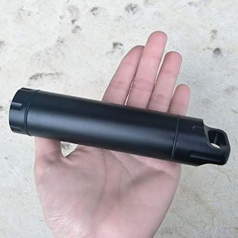 Outdoor Waterproof Capsule - Portable Container Seal Bottle Holder Case, Aluminum, Black