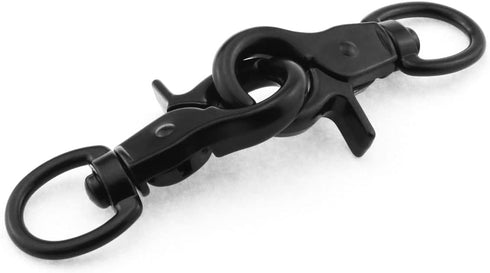 2 Pcs Zinc Alloy Snap Hook, 60mm Black Key Chain, Door Lock Pets Cage Hook, Belt Clip for Dog Traction Rope
