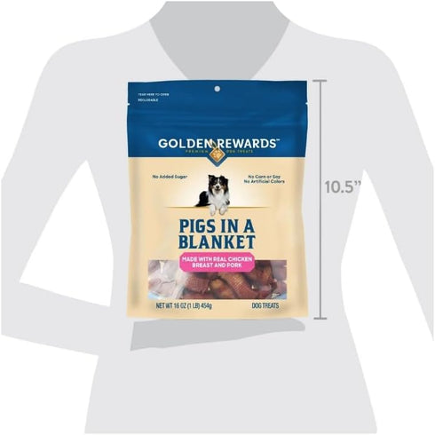 Generic (3 Pack) 16 Oz ~ Golden Rewards Pigs in a Blanket Chicken and Pork Sausage Dog Treats