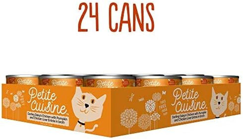 PETITE CUISINE Darling Daisy's Wet Cat Food, Chicken with Pumpkin & Chicken Liver, 2.8 oz Cans (24 Count)