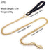 4.3 FT Gold Chain Dog Leash with Comfortable Padded Traffic Handle for Small Medium Large Dogs, Heavy Duty