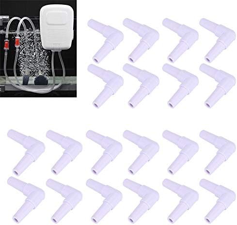 TOPINCN 20pcs L Shaped Aquarium Hose Connector, Air Hose Adapter, Volume Control Valve
