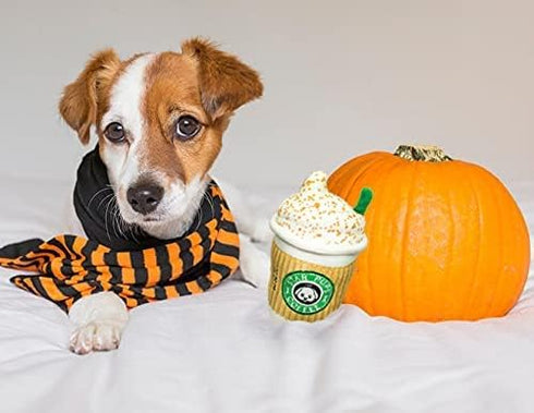 Parody Star Pups Coffee Dog Toy, Pup'kin Spice Latte, Funny Plush Squeaky Holiday Toys for Medium, Small, Large Dogs