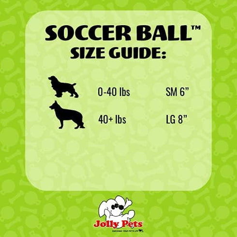 Jolly Pets Large Soccer Ball - Floating-Bouncing Dog Toy, 8 Inch Diameter, Ocean Blue