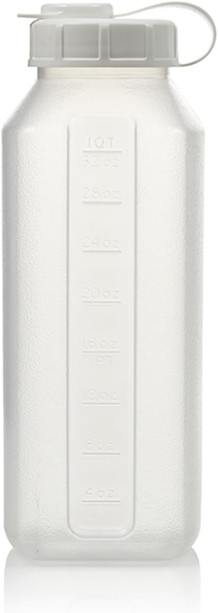 Way To Happiness 1-Quart (32 oz) (2-PACK) fl. Water Bottle Refrigerator Shaker, Pitcher, Milk Storage, Juice, Engraved