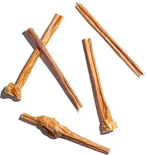 Jack&Pup Bladder Bully Sticks for Small Dogs - 6 Inch Baby Bully Stick Chew, Premium Grade All Natural Treats (10 Pack)
