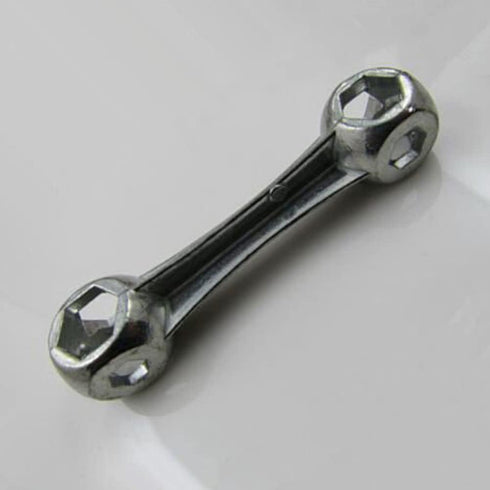 SaiDian Mini Pocket Wrench 2Pcs Dog Bone Hexagon Bicycle Repair Tool Metal Spanner 6-12mm Hexagon Holes Silver