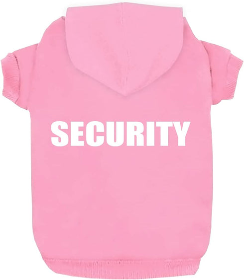 Security Dog Hoodies, Winter Sweatshirt for Small, Medium, Large Dogs & Cats, Cotton, Pink, XXL