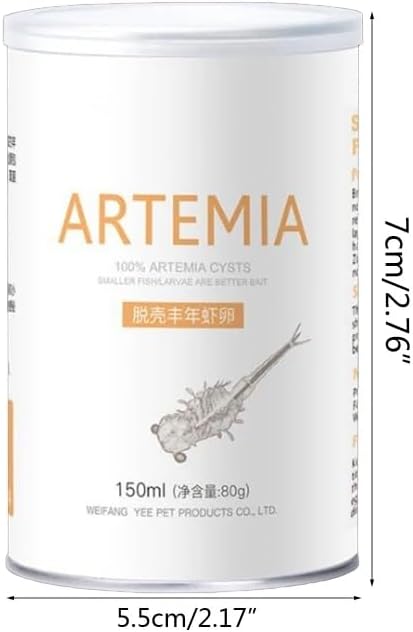 HEPBAK 150ml 80g Artemia Shelling Eggs Brine Shrimp Shelling Eggfood Aquarium Hatching Tropic Fish Food for Feeding