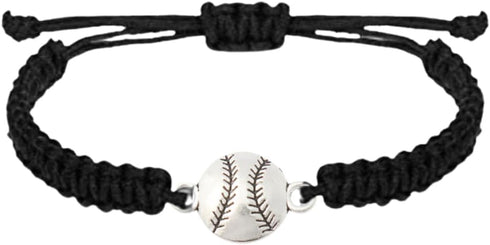 Sportybella Baseball Bracelet - Adjustable Braided Jewelry, Gifts, and Accessories