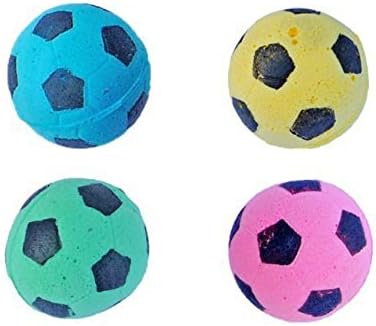 Foam Sponge Soccer Ball Cat Toy, Interactive Cat Toys, Soft, Bouncy, Noise Free (8 Pack)