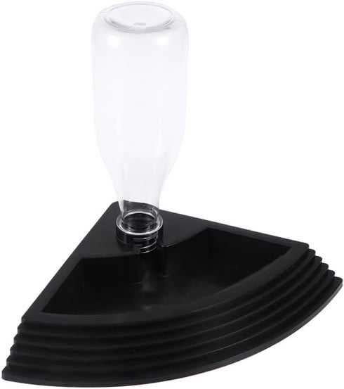 POPETPOP Triangle Reptile Water Feeder: Plastic Automatic Water Dish for Turtle Gecko Lizard, 7.66X7.07X9.82inch (Black)