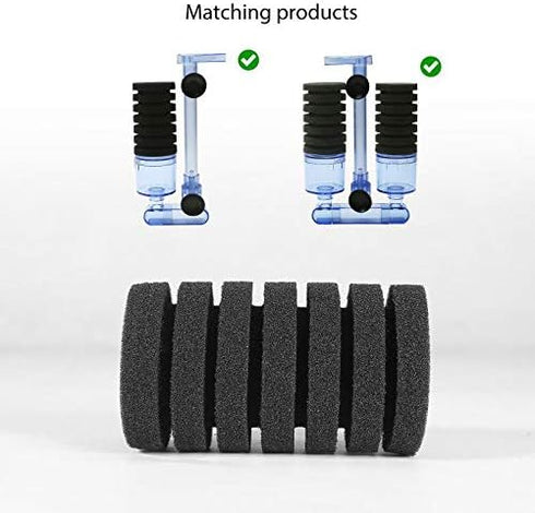 UPETTOOLS Aquarium Biochemical Sponge Filter, Ultra Quiet Air Pump Bio Sponge Fish Tank Foam Filter with Media Balls