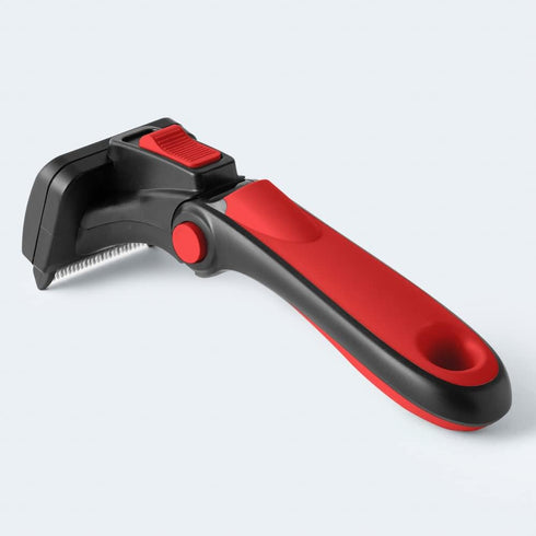 Small, Red Deshedding Brush for Short Hair Dogs, Cats & Pets - Lightweight Grooming Brush for Shedding & Deshedder