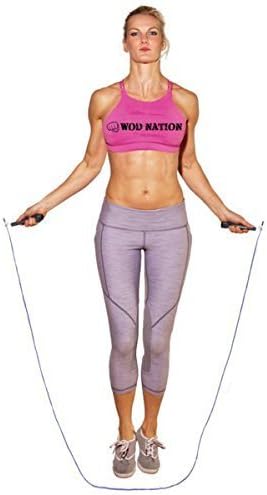 WOD Nation Adjustable Speed Jump Rope for Men, Women & Children - Fast Fitness Skipping Rope for Boxing, MMA