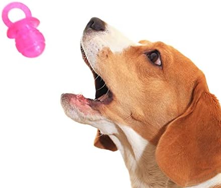 5PCS Nipple Shape Chew Toy, Cute Pet Pacifier Teether, Interactive Molar Toys Set - Red