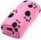 Sharing Star Cute Soft Puppy Blanket, 1 Piece Paw Prints Pet Cushion for Small Dog Cat, Soft Warm Sleep Mat (Pink)