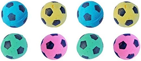 Foam Sponge Soccer Ball Cat Toy, Interactive Cat Toys, Soft, Bouncy, Noise Free (8 Pack)