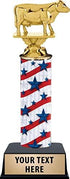 Cow Trophies - 9.5" Customized Dairy Cow Trophy for Cow Awards, Livestock