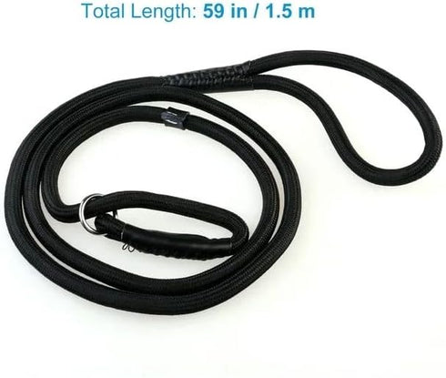Adjustable Traction Collar Behavior Aids, Black Dog Leash Pet Nylon Rope Training Slip Lead Strap
