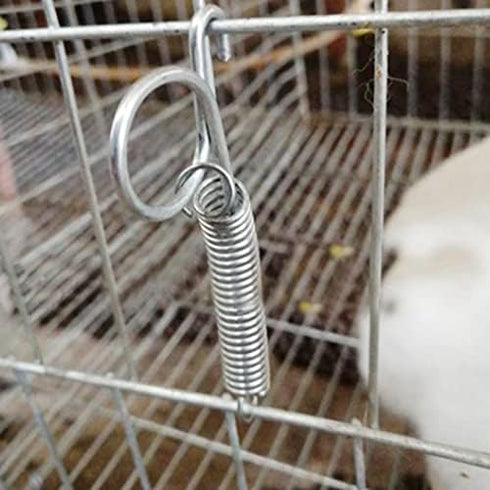 Pssopp Cage Door Spring, 20PCS Multifunctional Spring for Locking Rabbits, Chicken, Bird Cages, Large Spring Door Hook