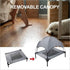 Small Elevated Dog Bed with Canopy, Upgraded 30IN Outdoor Raised Dog Cot Bed with Removable Shade Tent, Gray (S Size)