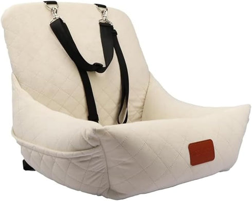 WOOAIDAGG Dog Car Seat for Small Dogs,Ultra-Soft Fabric,2 Storage Pockets & Safety