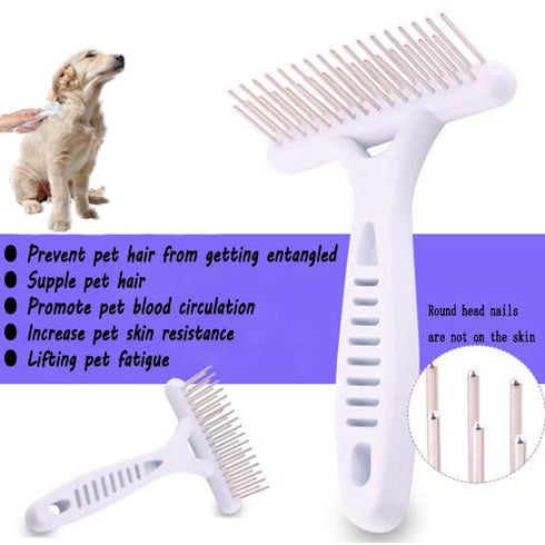 Tear Stain Remover Combs, Professional Pet Grooming Brush, Stainless Steel Undercoat Rake and Flea Combs