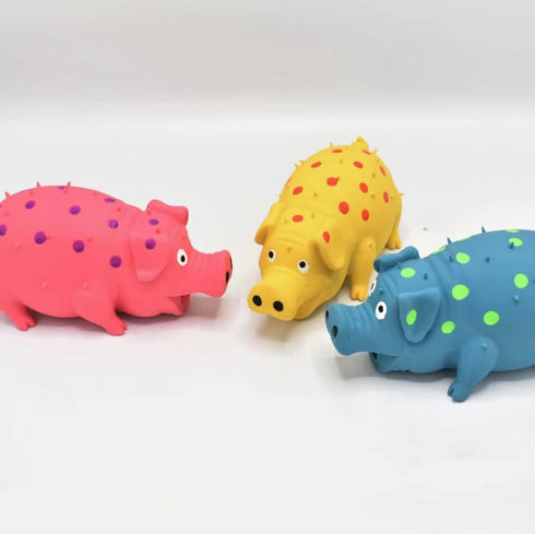 Squeaky Pig Dog Toys, 2 Pack Grunting Oinking Toy for Small Medium Large Dogs, Grunting Sound Play Dog Toy