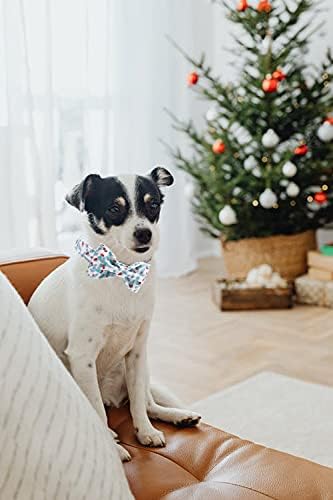 Unique Style Paws Christmas Dog Collar, Adjustable Bow Tie Pet Collar Gift for X-Large Boys or Girls Dogs