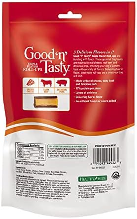 4 Oz Good'n'Fun Good 'n' Tasty Triple Flavor Roll Ups Cheese, Beef, Pork