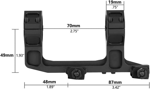 ohhunt Cantilever Picatinny Scope Mount, 30mm Scope Mounts with 2.8 Inch Ring Spacing