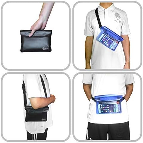 Waterproof Pouch, Waterproof Waist Pouch 2-Pack, Waterproof Fanny Pack for Boating, Swimming, Fishing, Keep Valuables