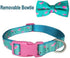 azuza Bowtie Dog Collar - Soft & Comfy Dog Collar with Bow, Fun Patterns & Bright Color for Small Dogs