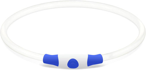 BSEEN Light Up Dog Collar, USB Rechargeable Flash Necklace for Pet Safety, Blue for Small Medium Large Dogs