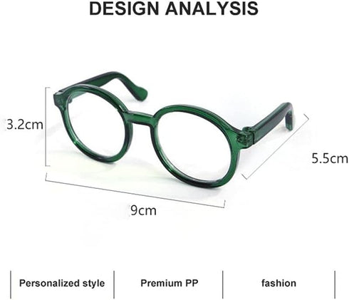 Pet Dog Cute Glasses Clear Lens Retro Glasses Photo Props Transparent Cat Sun Glasses for Small Dogs Cats Cosplay Apparel Accessories(Pink)