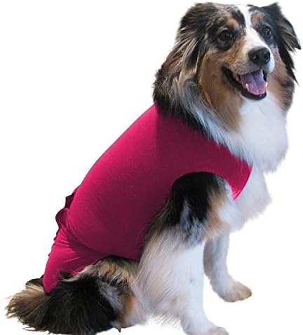 SurgiSnuggly Dog Cone Bodysuit Onesie for Dogs After Surgery, Pink ML EC, Breathable Vet Approved Fabric