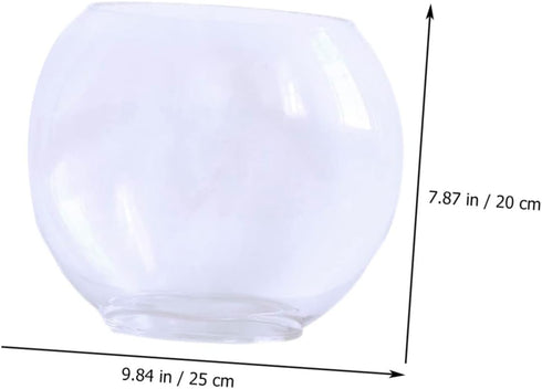 Flat Fish Tank Hydroponic Planter, Glass Aquarium Bowl, Water Plant Vase, Betta Tank Fish Supplies