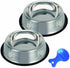 Stainless Steel Cat Bowl - 2 Pack Metal Dog Bowls for Food & Water, Non-Slip Pet Feeding Dish with Rubber Base