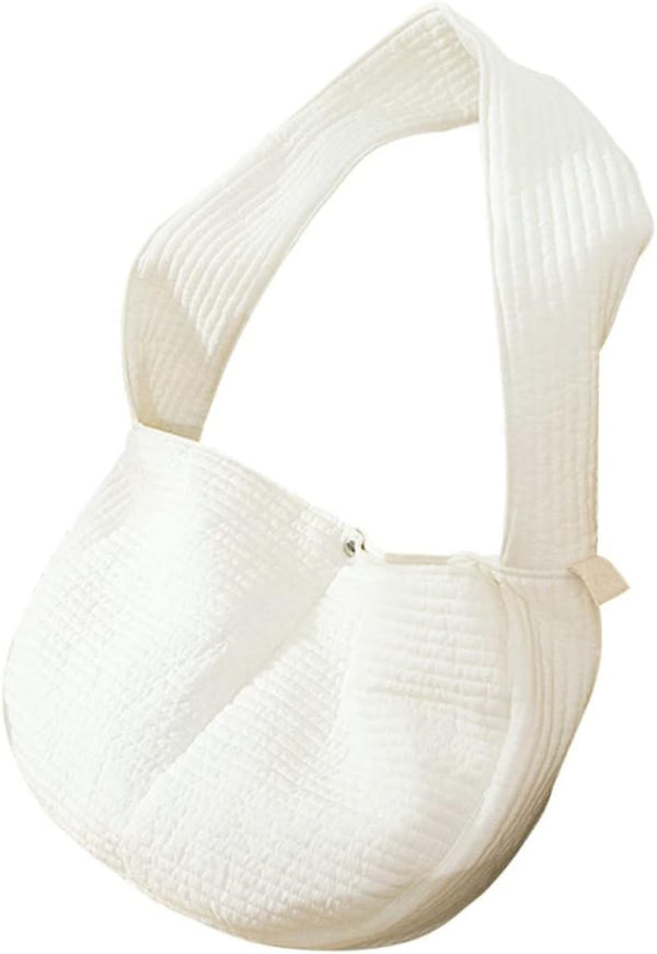 White Canvas Pet Carrier Backpack for Small Dogs, Cats, Puppies - Breathable Rucksack Sling Carrier for Outdoor Travel
