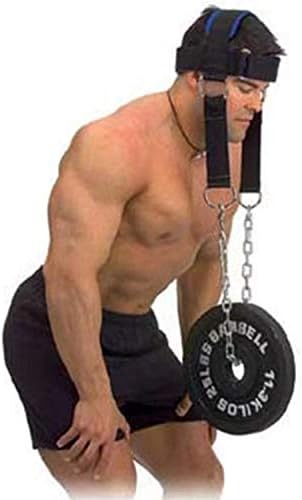 Fitness Neck Head Harness for Neck Training Weight Lifting with Adjustable Steel Chain and Strap