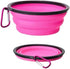 Collapsible Dog Bowl 2 Pack - Portable Silicone Pet Bowl with Carabiner for Small and Medium Dogs