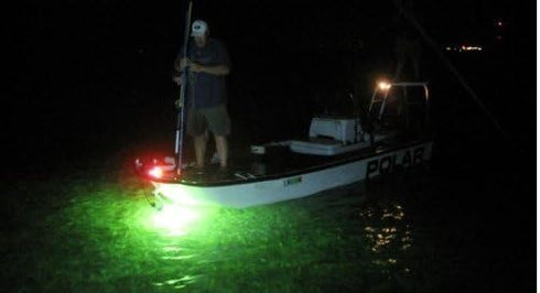 Underwater Fishing LED Light 15w, 12v - Green Light IP68 Waterproof Lamp for Night Fishing, Lure