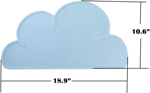 Love Dream Blue Silicone Pet Feeding Mat with Raised Edge, Anti-Slip Waterproof Dog Cat Bowl Tray