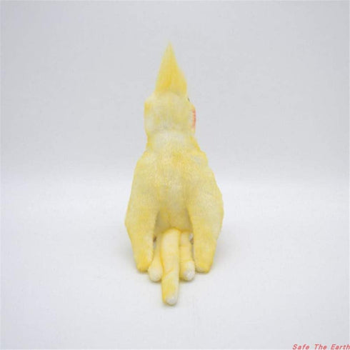 TAMMYFLYFLY Lifelike Cockatiel Parrot Bird Plush Stuffed Animal Toy - Cute Yellow Bird Model