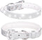 Cute Dazzling Sparkling Leather Dog Cat Rhinestone Collar, Crystal Diamond Pet Dog Puppy Collar (S, Silver)