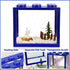 Small Betta Fish Tank, Stackable Mini Aquarium Kit with Gravel & Forest Micro Landscape, 0.6 Gallon (Blue)