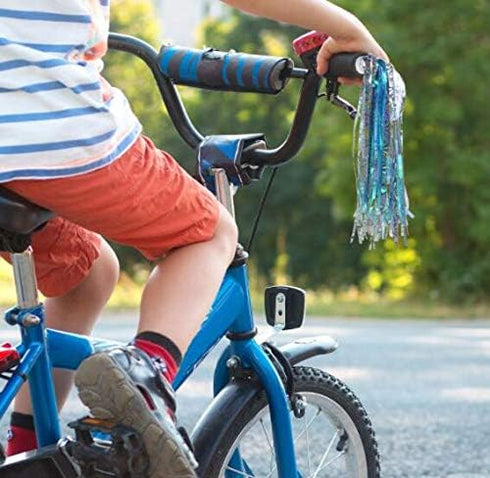 Kids Scooter Streamers, Colourful Pom-pom Pair for Bicycle Grips, Sparkle Tassel Ribbon Accessories