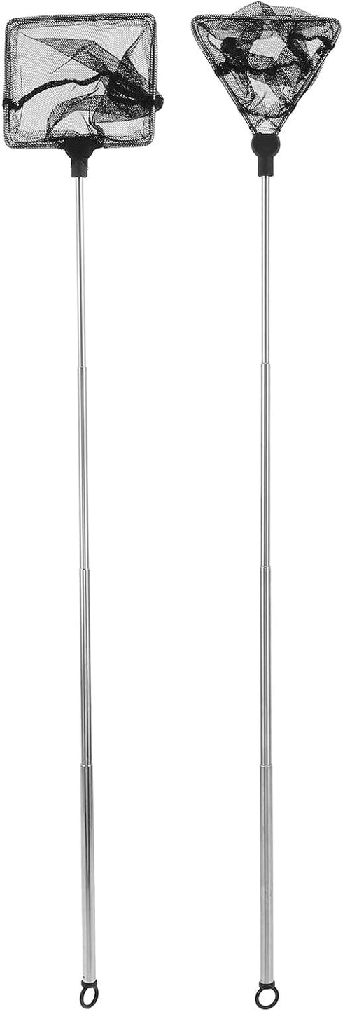 OUNONA 2pcs Aquarium Fish Net Set with Fine Nylon Mesh and Stainless