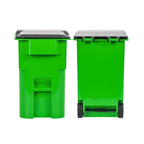 Set 4 of Mini Trash & Recycling Cans with Lid & Wheels for Wrestling Action Figures